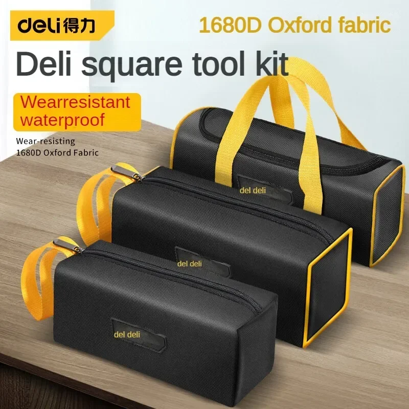 Deli Oxford Cloth Small Tool Bag Multifunction Multi-Pocket Tool Organizer Bags Waterproof Anti-Fall Electrician Storage Toolbag