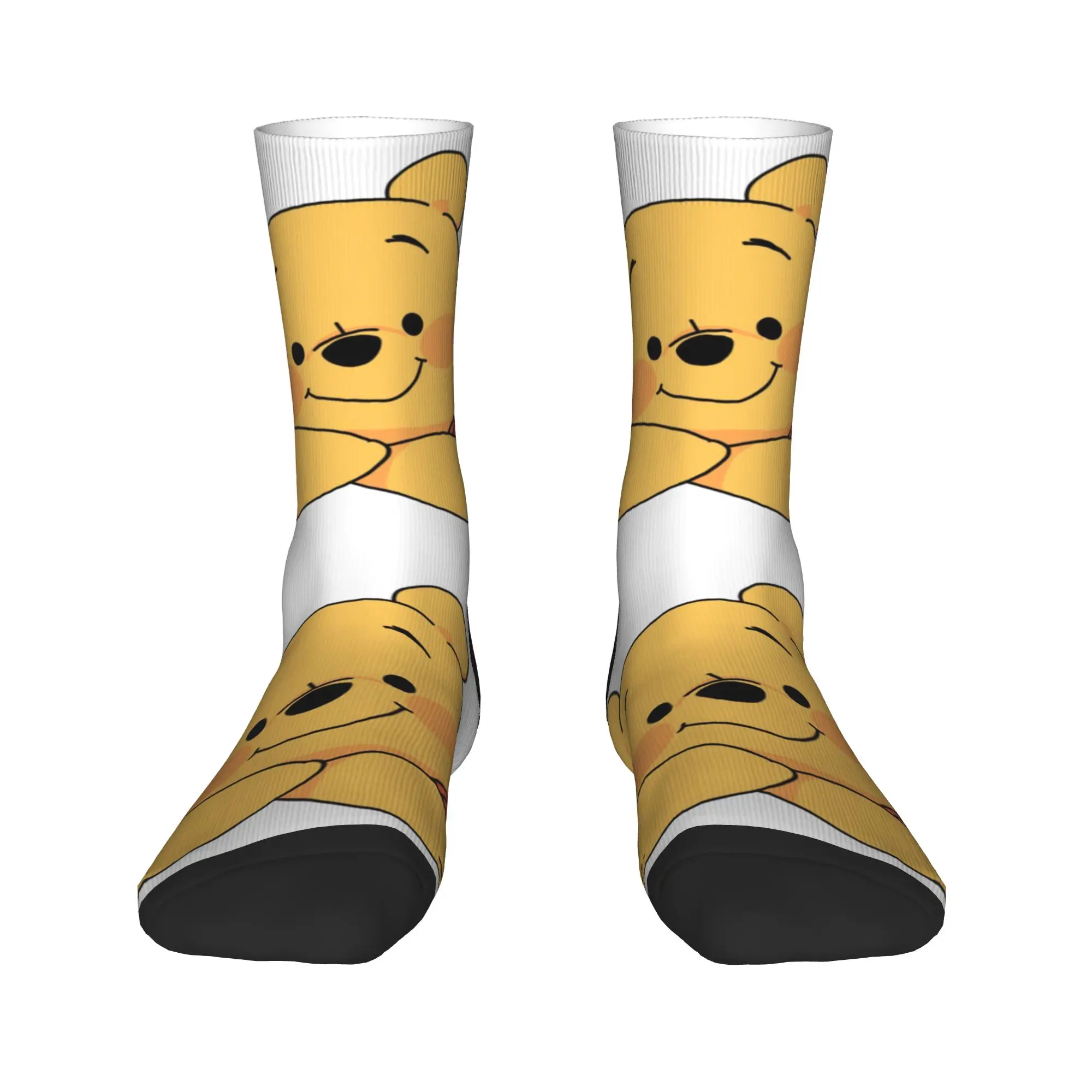 Adults Men Socks Winnies the Poohs Cartoon  Stockings Autumn Casual Soft Socks Design Outdoor Anti Slip Socks