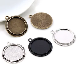 10pcs 20mm Inner Size Antique Silver Plated Bronze Rhodium Black 4 Colors Classic Style Cabochon Base Setting Charms Pendant