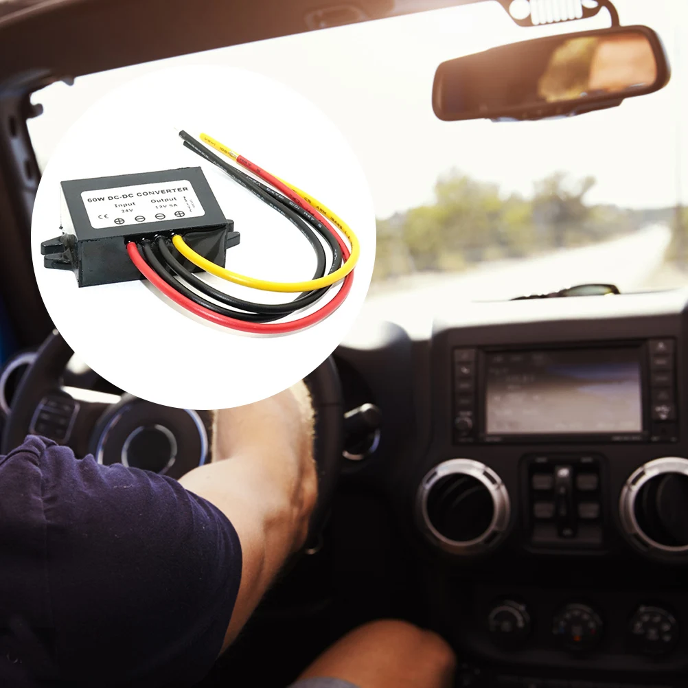 

18-36V to 12V 5A Car Power Converter Voltage Regulator DC-DC Transformer Waterproof Compact Stable Output Over-current