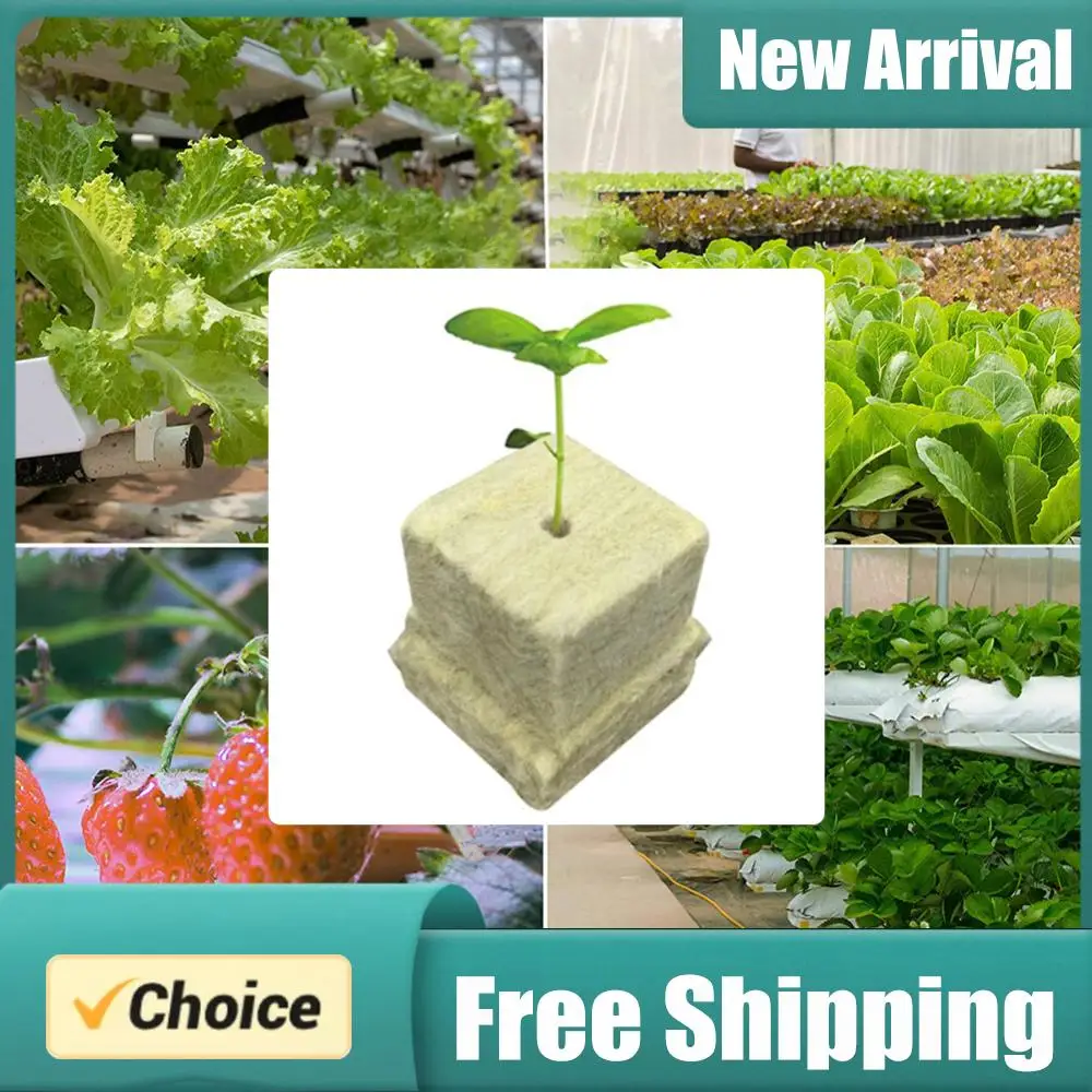 100pcs Rock Wool Seed Starters Cloning Cubes Ventilative Hydroponics Seed Seedling Grow Block Multipurpose for Plant Propagation