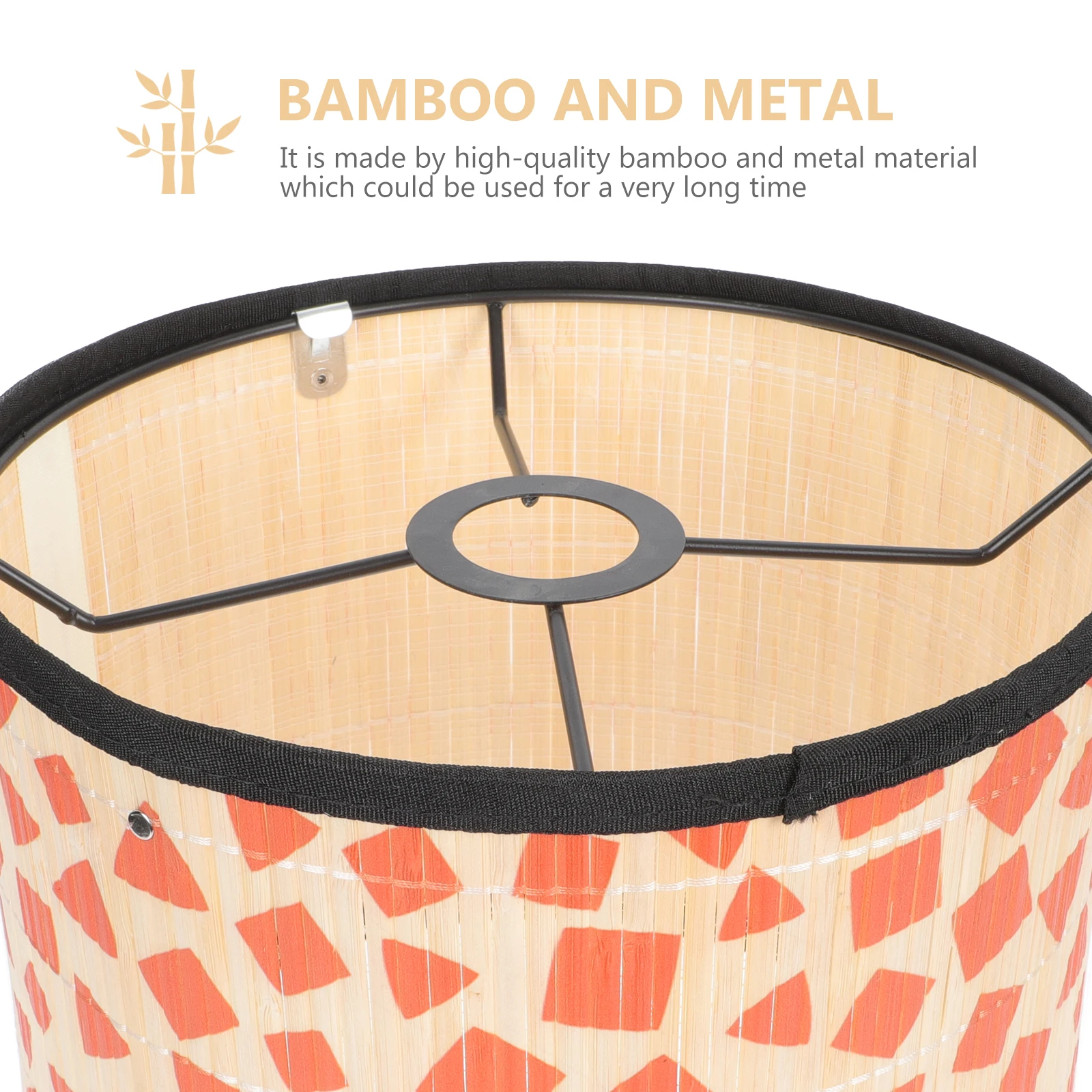 

Bamboo Metal Lampshade Large Home Decor Bulb ange Accessories Table Floor Ceiling Vintage Printed Lighting