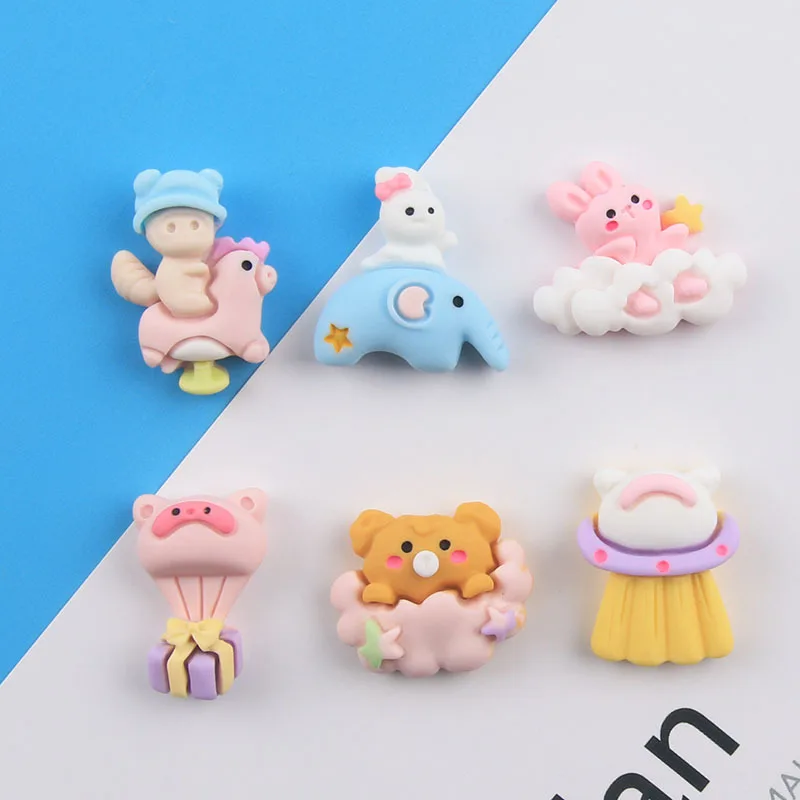 Cartoon Animals Resin Cabochons Flatback 20pcs Cute Rabbit Baby Flat Back Embellishments for Scrapbook Accessories