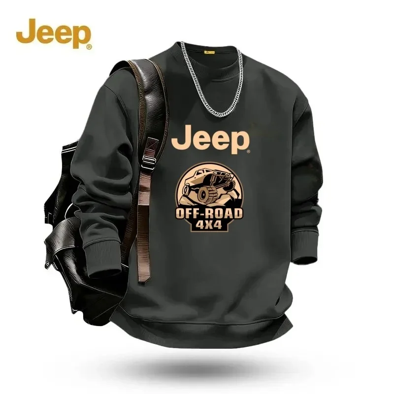 New Men's Jeep Thick Cotton Long Sleeve Sweatshirt