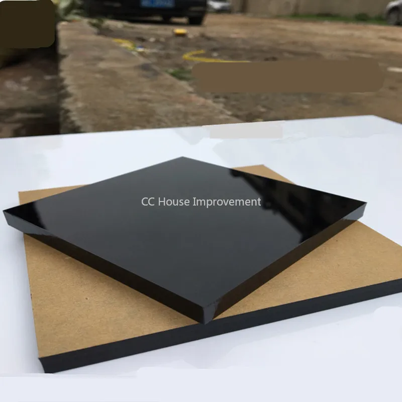 Acrylic Board Glossy Pure Black Plexiglass Plastic Sheet Organic Glass Polymethyl Methacrylate 200mm*200mm