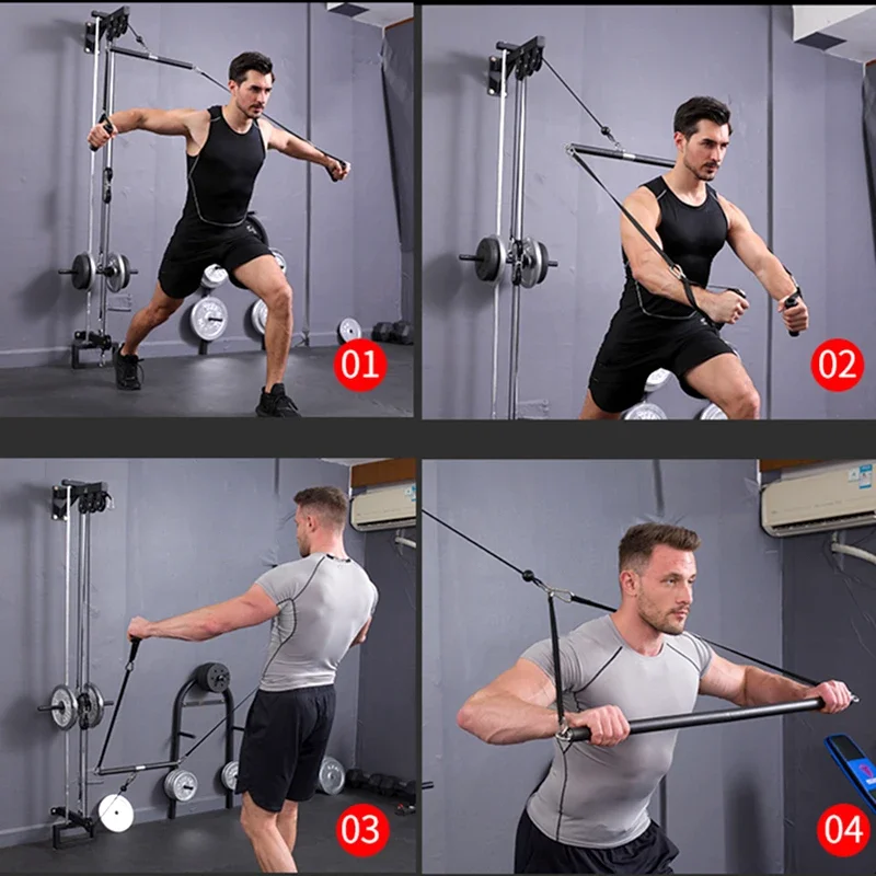Adjustable Lat Pulldown Bar for Gym Cable Equipment Biceps Triceps Training Rope with Back Blaster Chest Grip