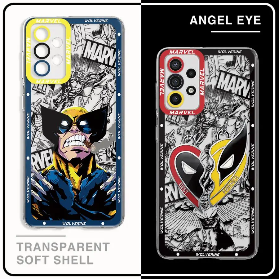 Marvel Deadpool Wolverine Comics Phone Case for Samsung Galaxy A35 A55A53 A54 A73 A34 A33 A25 A24 A13 A14 A15 5G Clear Soft