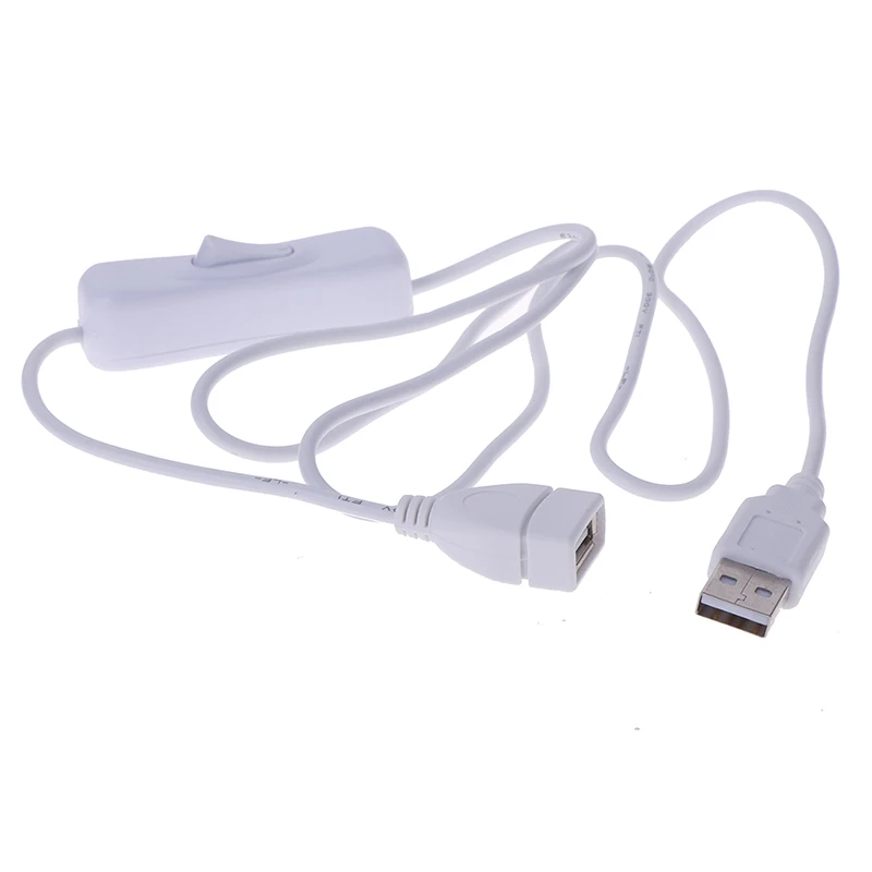 1m White/Black USB Extension Cable Power Supply Line With Switch USB Male To Bus USB Data Extension Cable Adapter Accessories