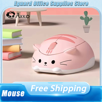 AKKO Wireless Mouse Cat 2.4G E-Sports Mouse Light Weight Rechargeable Portable Desktop Customized Pc Gamer Accessory Mice Office