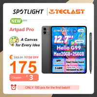 Teclast Artpad Pro 12.7-Inch Android 15 Tablet Helio G99 Artos 3.48m UHD Pixels (8Gb+12Gb Expansion)Max.20Gb Ram 256Gb Rom 10000Mah 30W Fast Charging 4g Lte 2 Sim Supports Ai Hyper Audio & Smart Button & T-Pen