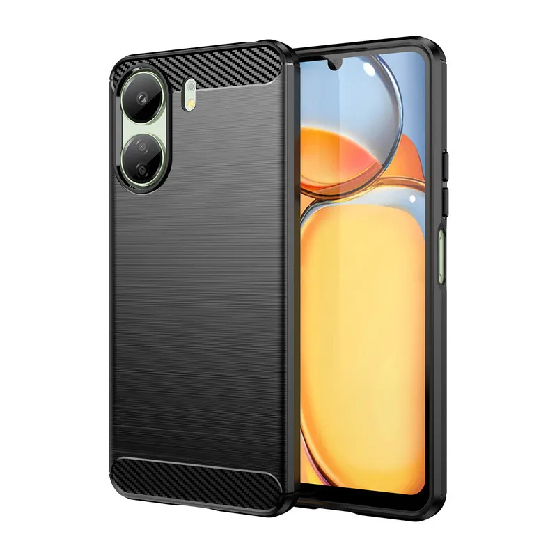 For Redmi 13C Case For Xiaomi Redmi13C 4G Cover 6.74 Inch Carbon Fiber Shockproof Silicone Bumper For Redmi 13C Fundas