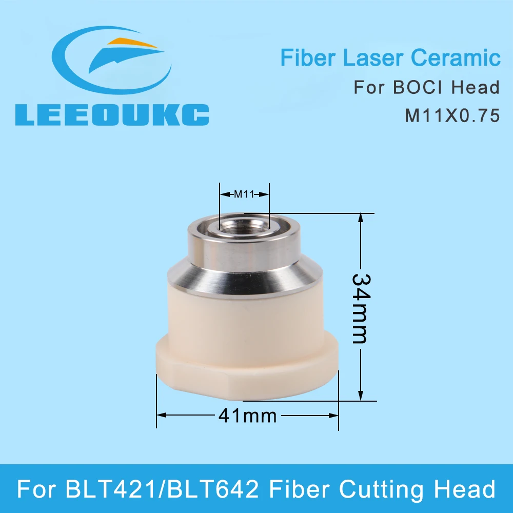 LEEOUKC  For BOCI Laser Ceramic Body Dia.41mm M11 Nozzle Holder Ring for High Power Fiber Cutting Head BLT420 BLT641