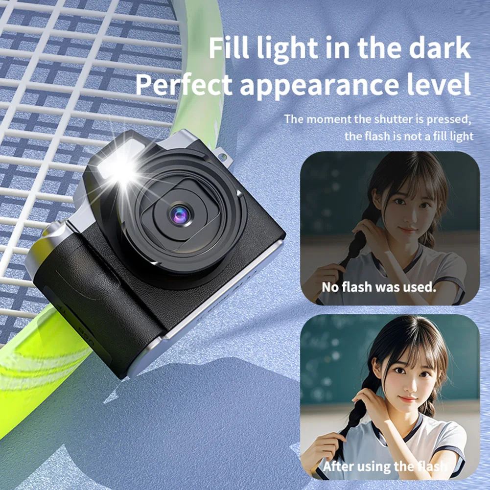 64MP Mini Camera 1080p Digital Camera Portable Digital Photography Camera Video Recorder Battery Dock for Teens Adult Beginner