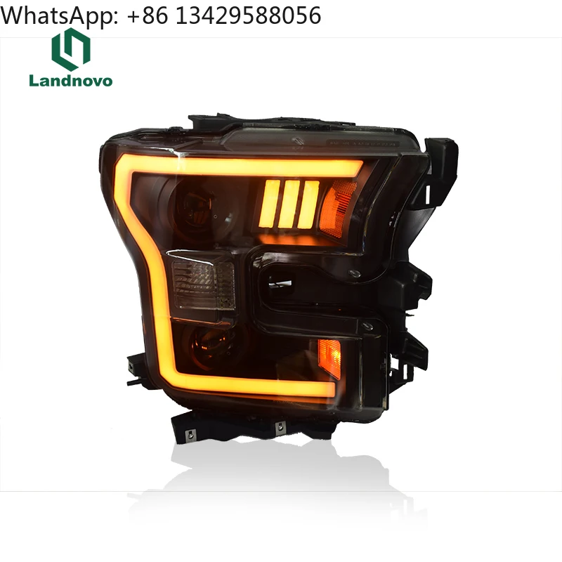 

Felendo Full LED Led Head Lights for for Ford Ranger F150 2015-2017 Car Front Head Lamp Headlight