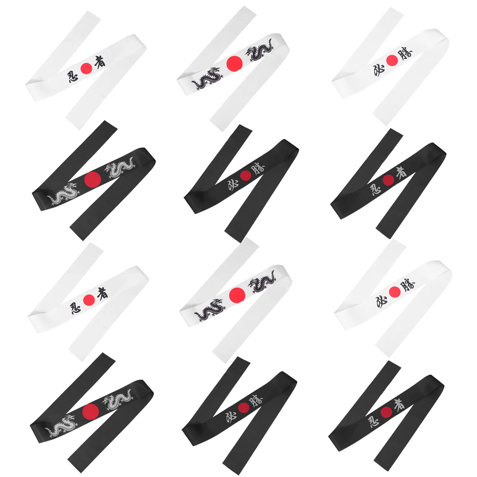 

Набор из 12 японских повязок на голову с уникальным узором в стиле ниндзя для йоги, бега, спорта, поглощения пота, костюмов шеф-повара, украшения для вечеринок