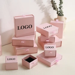 5Pcs Custom Logo valentines day gift box for jewelry storage cardboard boxes packaging for small businesses earring necklace box