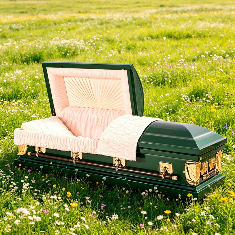 High-grade Western-style metal coffins Multi-color scheme Anticorrosive and durable, funeral home special funeral coffin