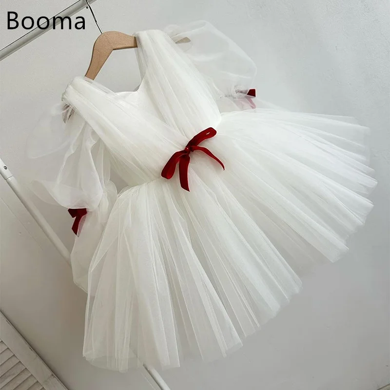 booma-a-line-flowers-girl-abiti-abito-da-festa-di-nozze-per-bambini-abiti-da-ballo-per-ragazze-al-ginocchio-con-fiocco-personalizzato-2025
