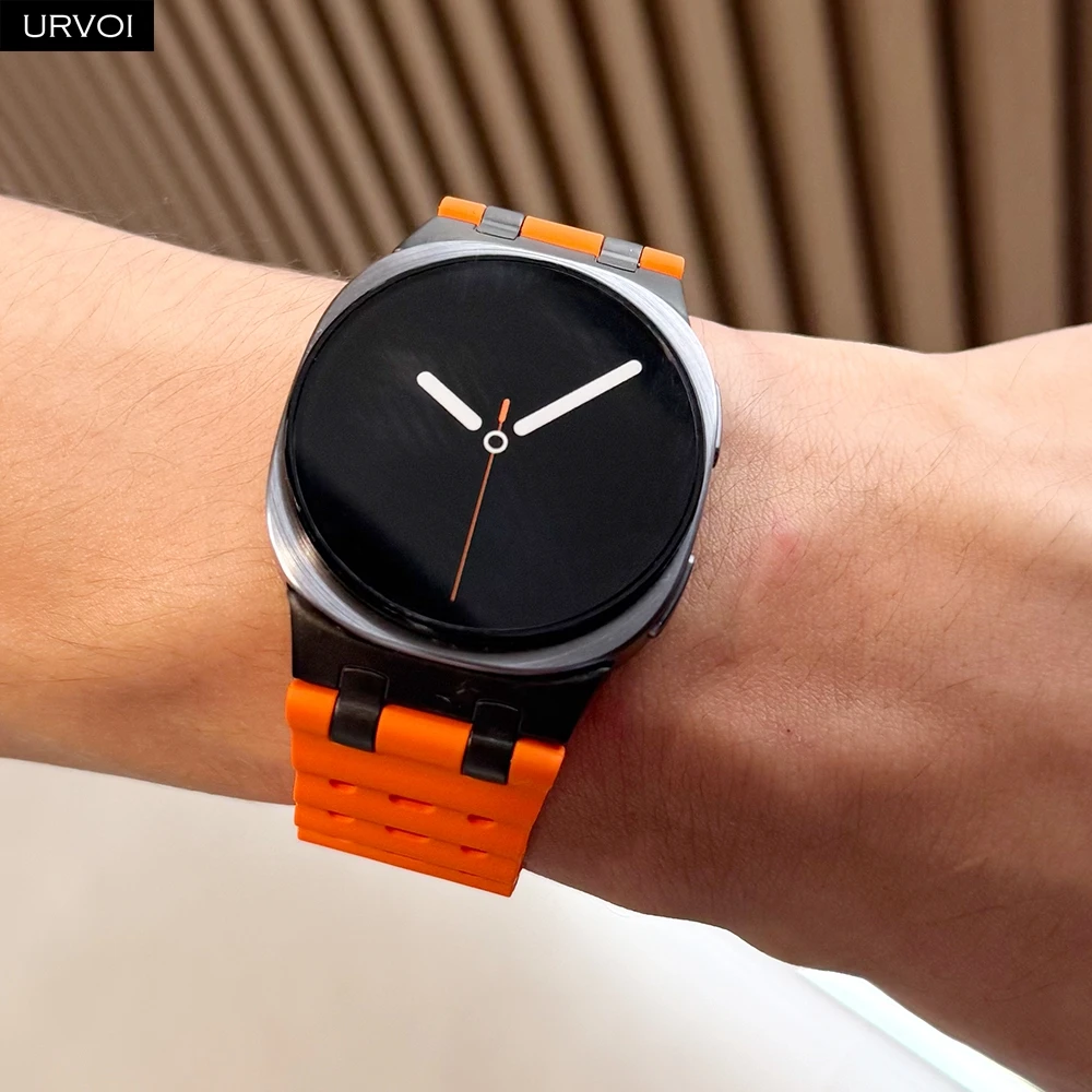 URVOI Quality Silicone Band For Samsung Galaxy Watch 9 8 40 44mm 8 Classic 46mm Ocean Strap Pin closure breathable wristband 썸네일 5