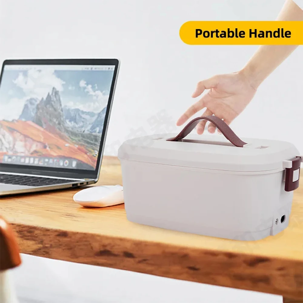 Electric heated lunch box 1.5L Large capacity 304 stainless steel portable car home 2-in-1