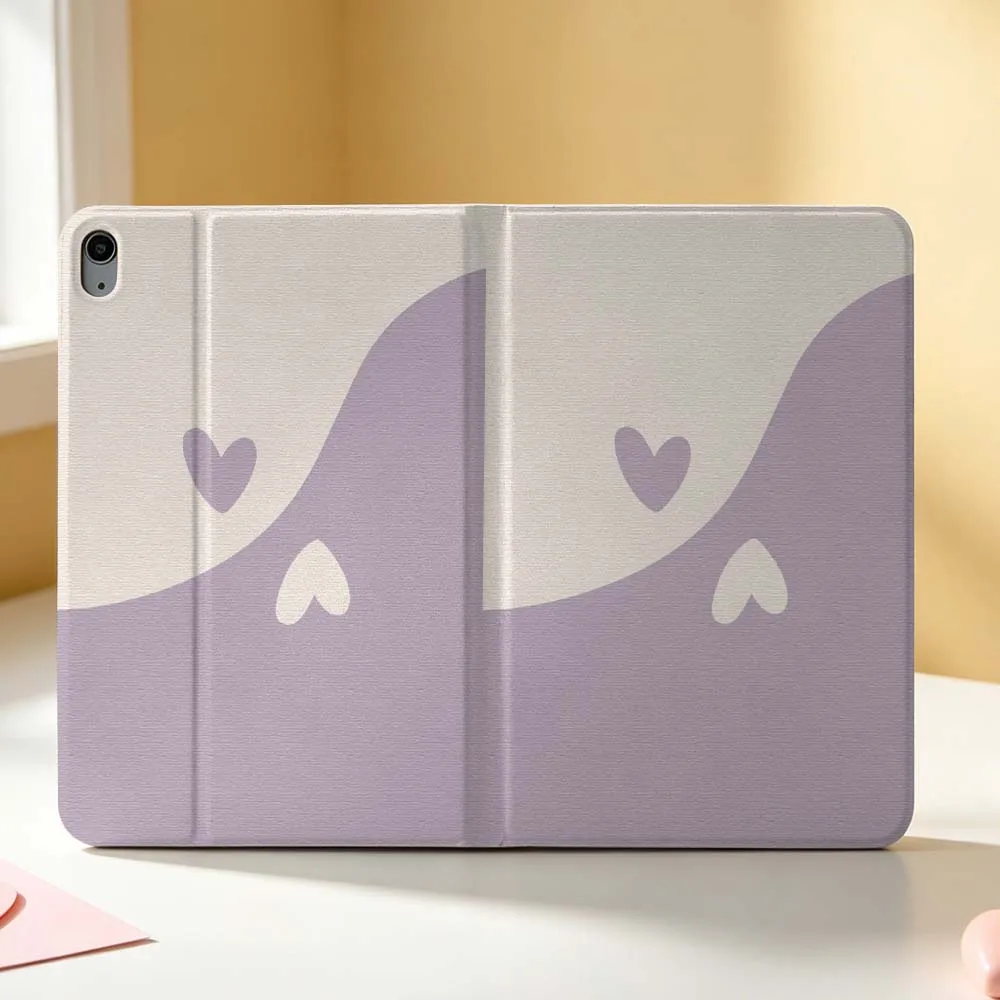 Yin Yang Hearts For Apple iPad Pro Mini A16 A17 A14 4 5 6 7 6th 12th Gen 9.7 12.9 11 13 M4 inch Tablet Case Pen Tray