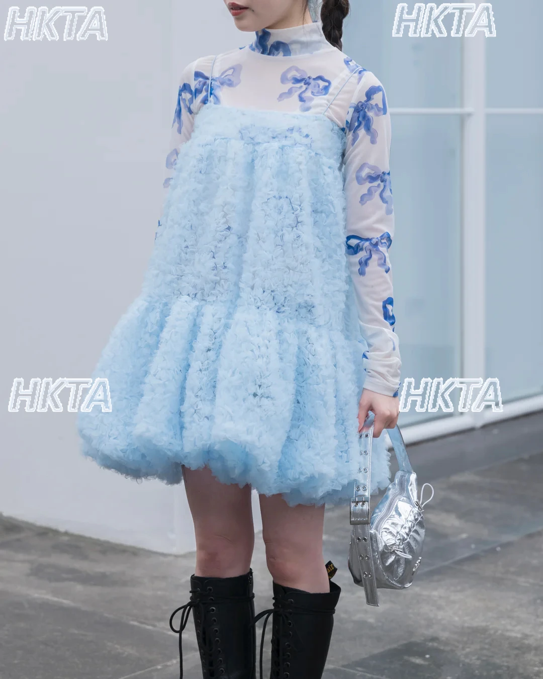 

Japanese New Sweet Bow Printed Mesh Stretch Bottoming Shirt Spring Autumn Female Girls Daily Turtleneck Long Sleeve T-shirt Tops