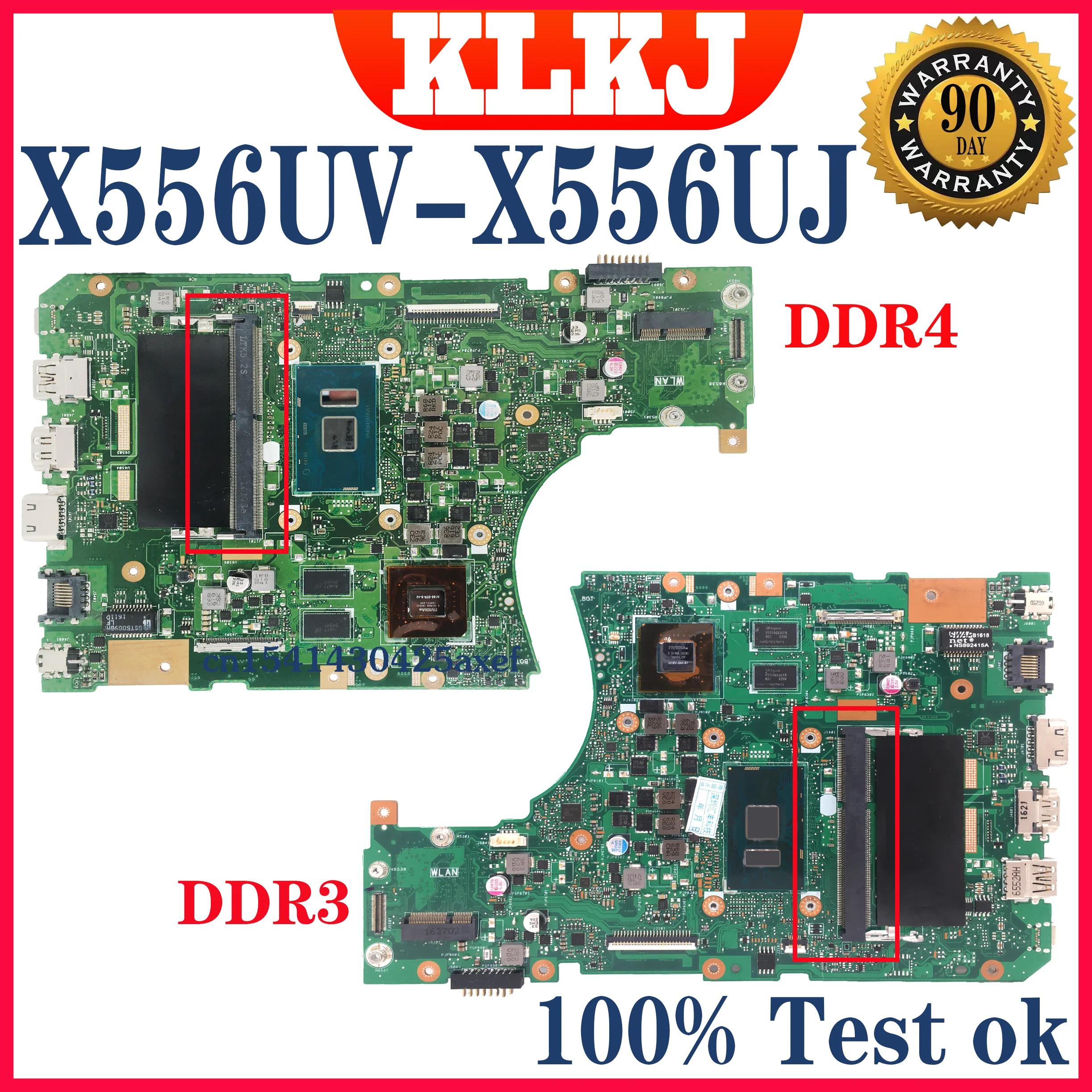 Placa base de portátil X556UV X556UJ para ASUS X556UR X556UB X556URK X556UQK X556UF X556U, placa madre, RAM 4GB/8GB, procesadores i3-i5-i7 generación 6-7, versión V2G