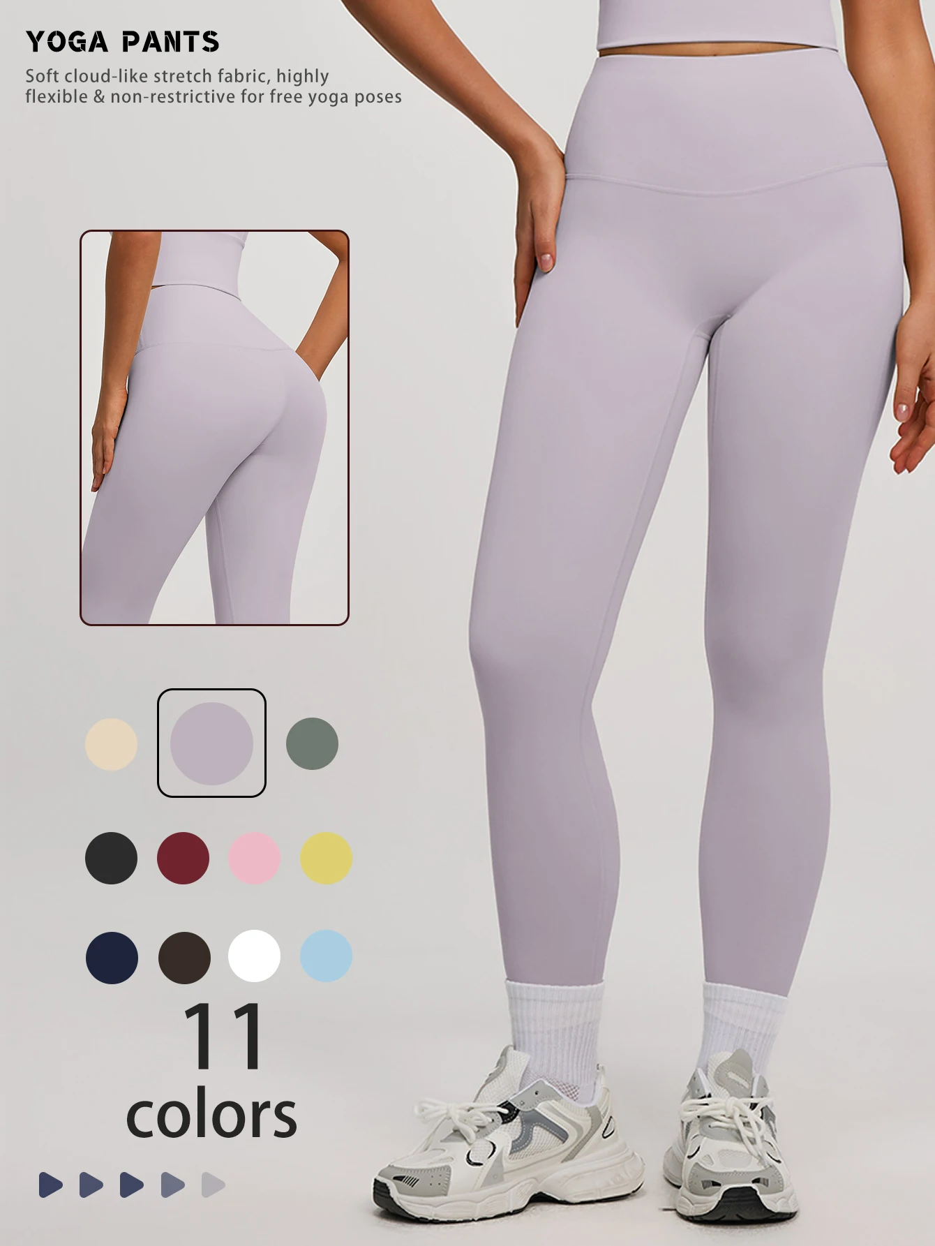Fitfemme Frühling Damen Sporthose Bauchkontrolle Yoga-Leggings Hohe Taille Workout-Hose Fitness Laufhose