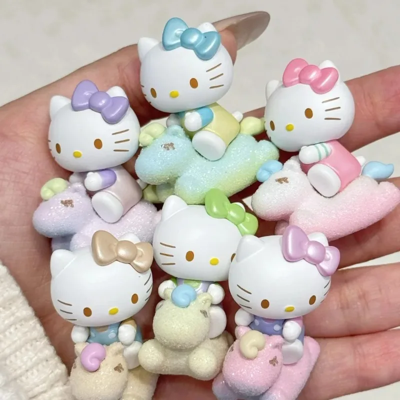 

Аниме-фигурки Hello Kitty: серия «Милые пони детства», мини-игрушки в закрытых коробках, коллекционные украшения, подарки на день рождения для детей
