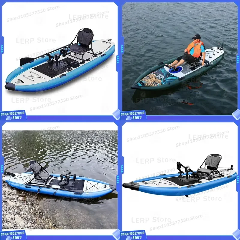 Outdoor Professional Single Person Kayak Using Pedals Inflatable Professional Fishing Kayak Drive Canoe With Seat