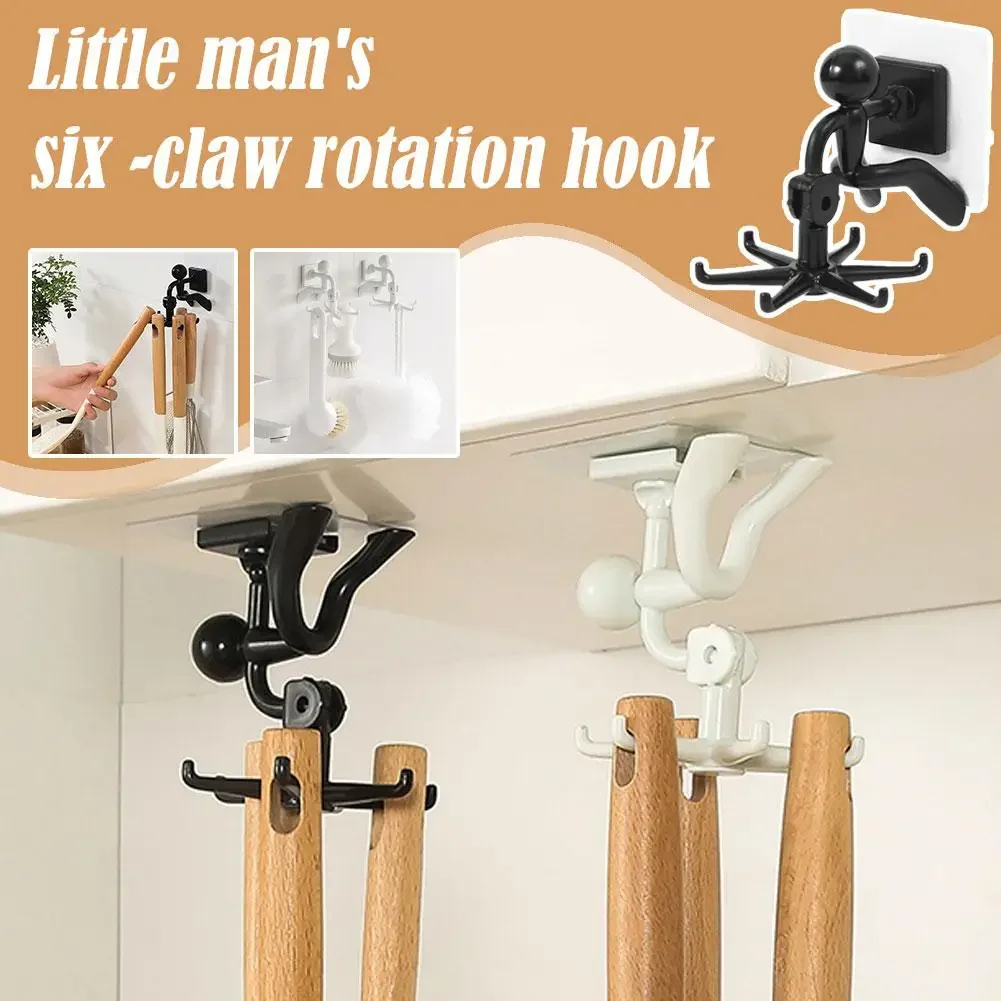 

Six Claw Rotating Hook With No Punching Powerful And Multifunctional 360 Degree Rotating Adhesive Hook For Bathroom And Kit P3N4