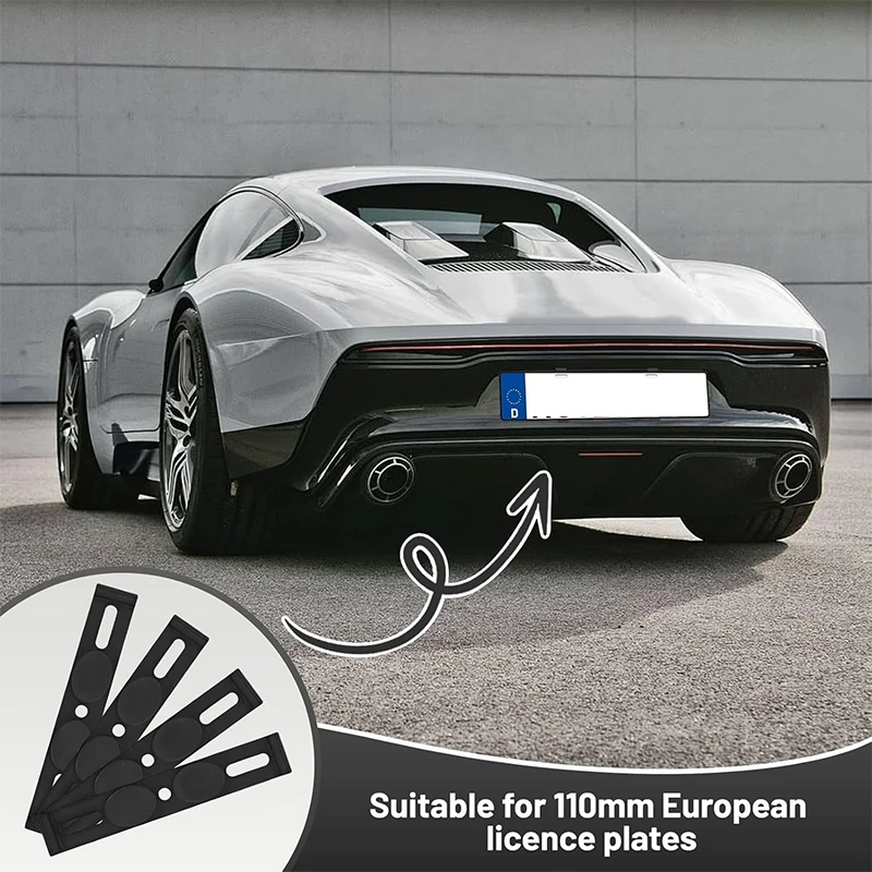 

4X License Plate Holder Frameless Universal Number Plate Holder Weatherproof Invisible For All Vehicles And Models Accessories