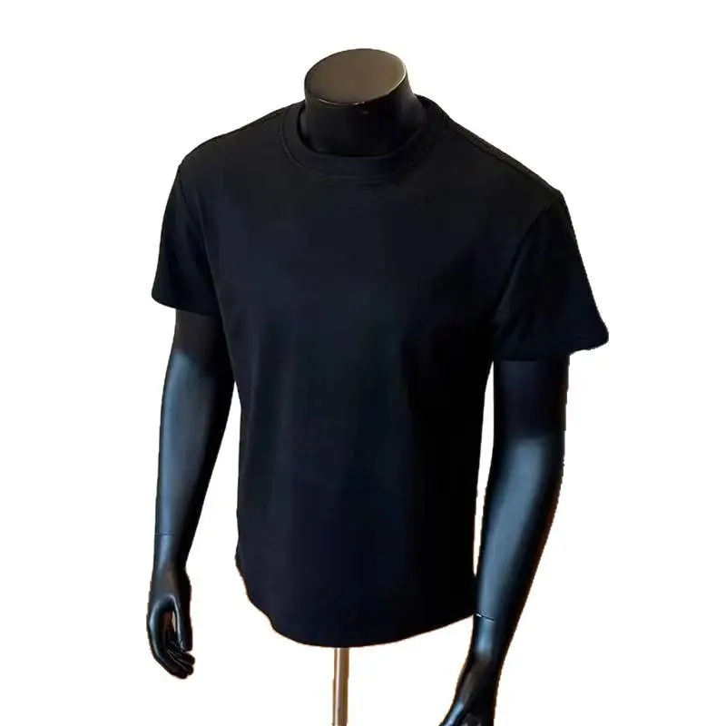 Short-sleeved Men's Summer Shoulder Solid Color Round Neck Trend Loose Bottoming Shirt T-shirt