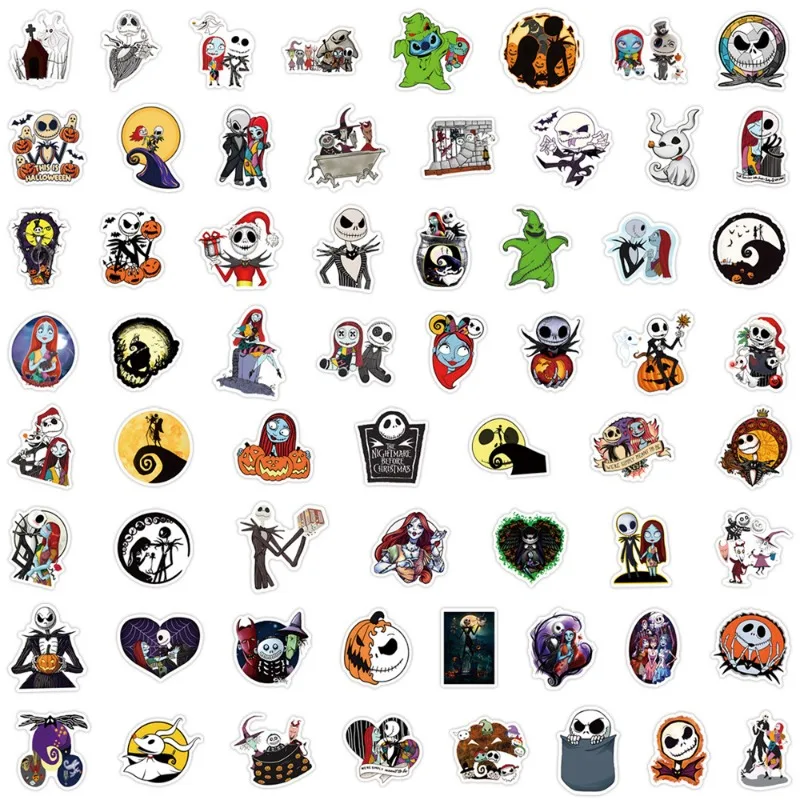 60pcs The Nightmare Before Christmas Stickers Stationery Luggage Water Cup Notebook Skateboard Graffiti Decorative Stickers