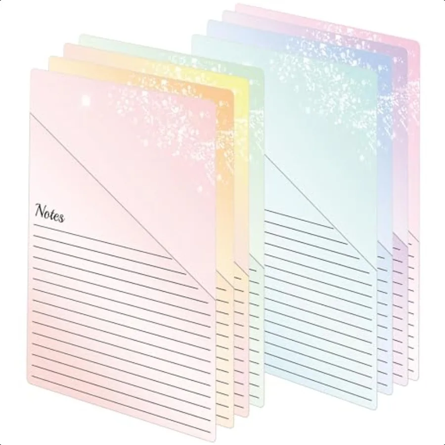 

Lined Vertical Slash Pocket File Folders 8 Pack Lined File Folders Tabs Paper Holders 9 x 12Double Sided Ruled Note Taking Half