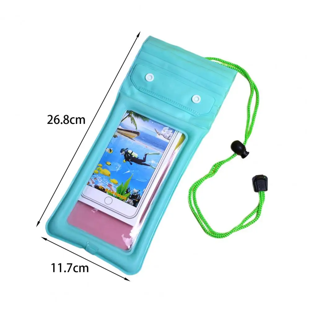 Bolsa impermeable para teléfono, cerradura de seguridad, sensibilidad de pantalla táctil, funda impermeable para teléfono de PVC, bolsa subacuática para teléfono a prueba de polvo