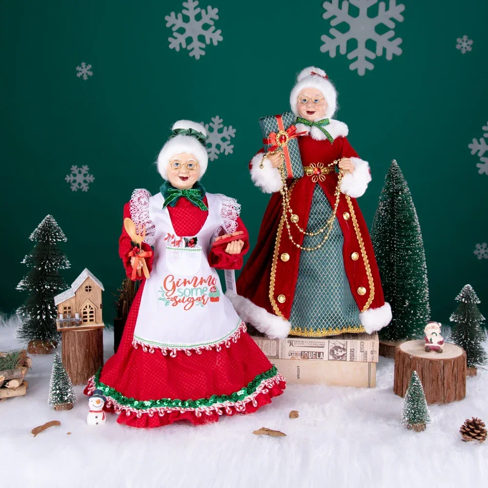 Santa Claus Decoration Christmas Tree Ornaments Santa Claus Doll Grandpa and Grandma New Year Home Decoration Happy NewYear