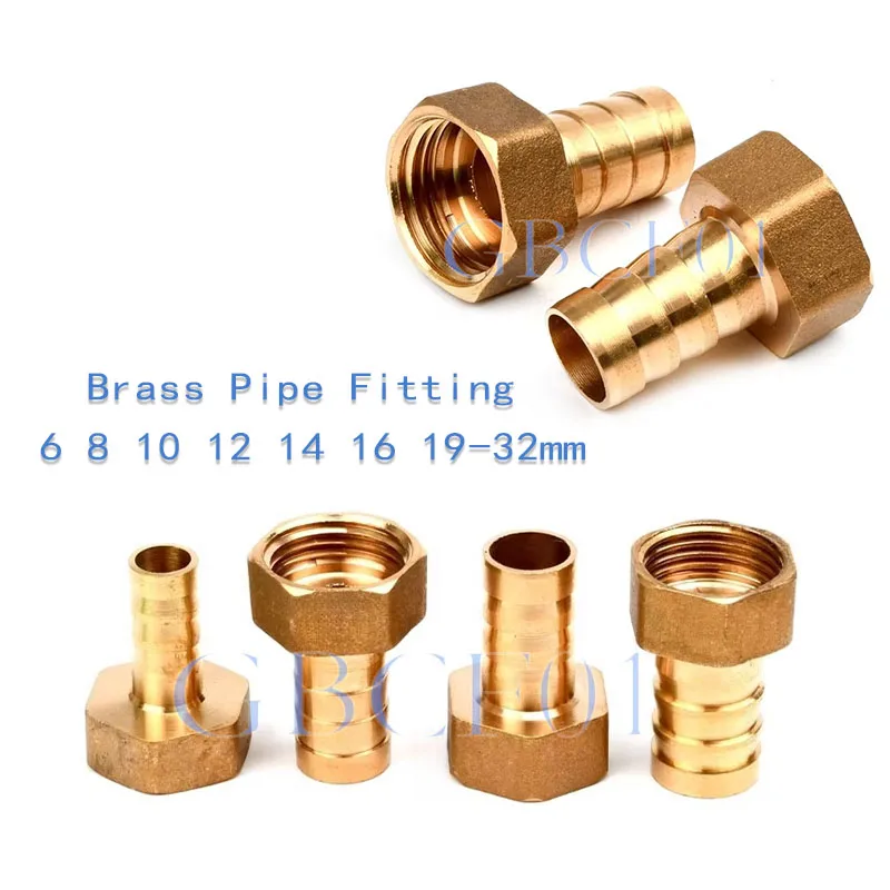 Brass Pipe Fitting 6 8 10 12 14 16 19-32mm Hose Barb Tail 1/2 3/4 1