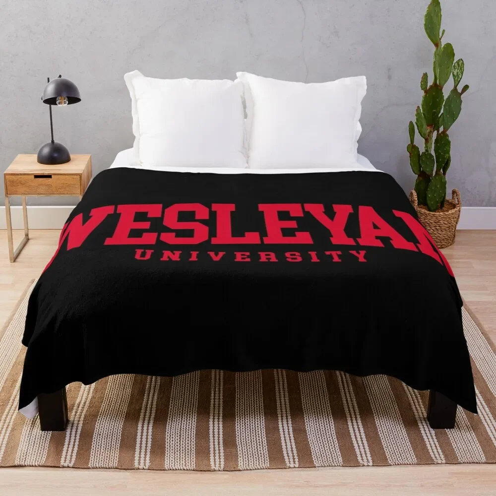 

wesleyan university - college font curved Throw Blanket Decorative Sofas Decorative Beds Blankets