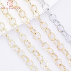 (4251)1Meter Chain Link 5x6MM 14K Gold Color Brass Chains for Necklace BraceletHigh Quality Diy Jewelry Findings Accessories