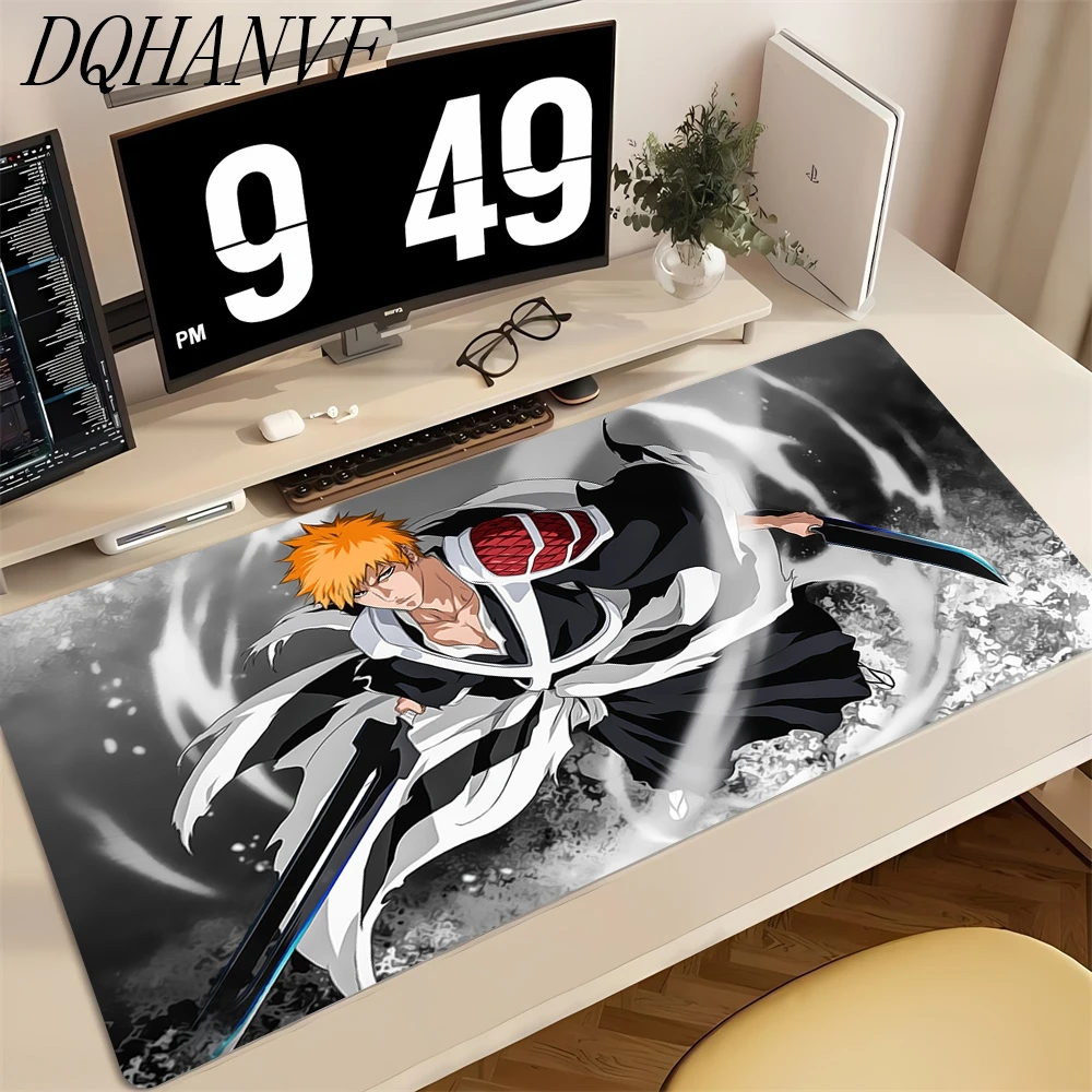 BLEACH Tappetino per mouse Tappetino da scrivania Tappetino per mouse anime antiscivolo in gomma naturale di grandi dimensioni con bordo di bloccaggio Tastiera ergonomica per ufficio domestico