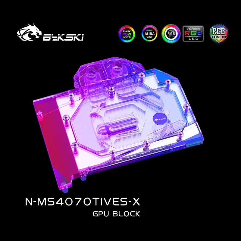 Bykski GPU Water Block For MSI GeForce RTX 4070 Ti Ventus 3X 12G OC Graphics Card Copper Radiator N-MS4070TIVES-X