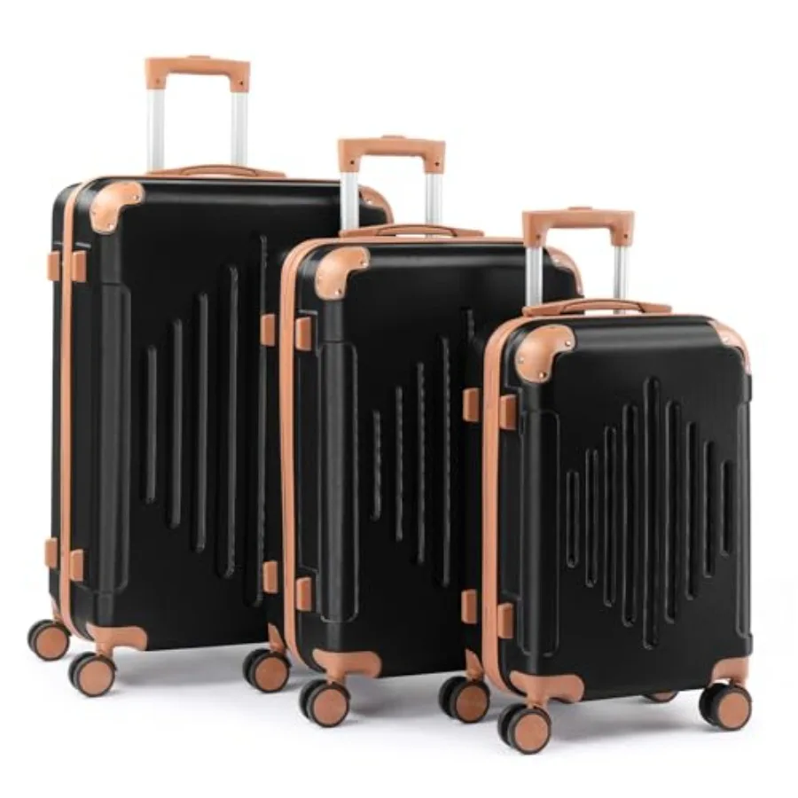 

Комплект чемоданов Karl Home из 3 предметов с замком TSA, формованными углами, 4 вращающимися колесами, жесткий корпус из ABS, дорожный чемодан на колесиках