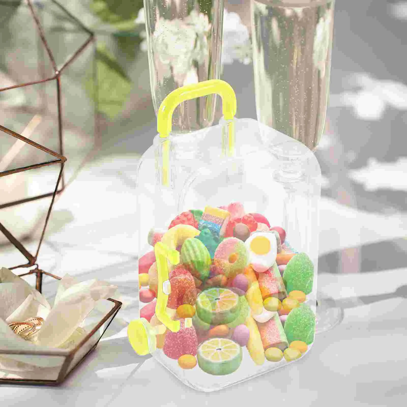 12 Pcs Suitcase Candy Box Mini Trunk Playthings Clear Portable Gift Boxes Plastic Party Decorations