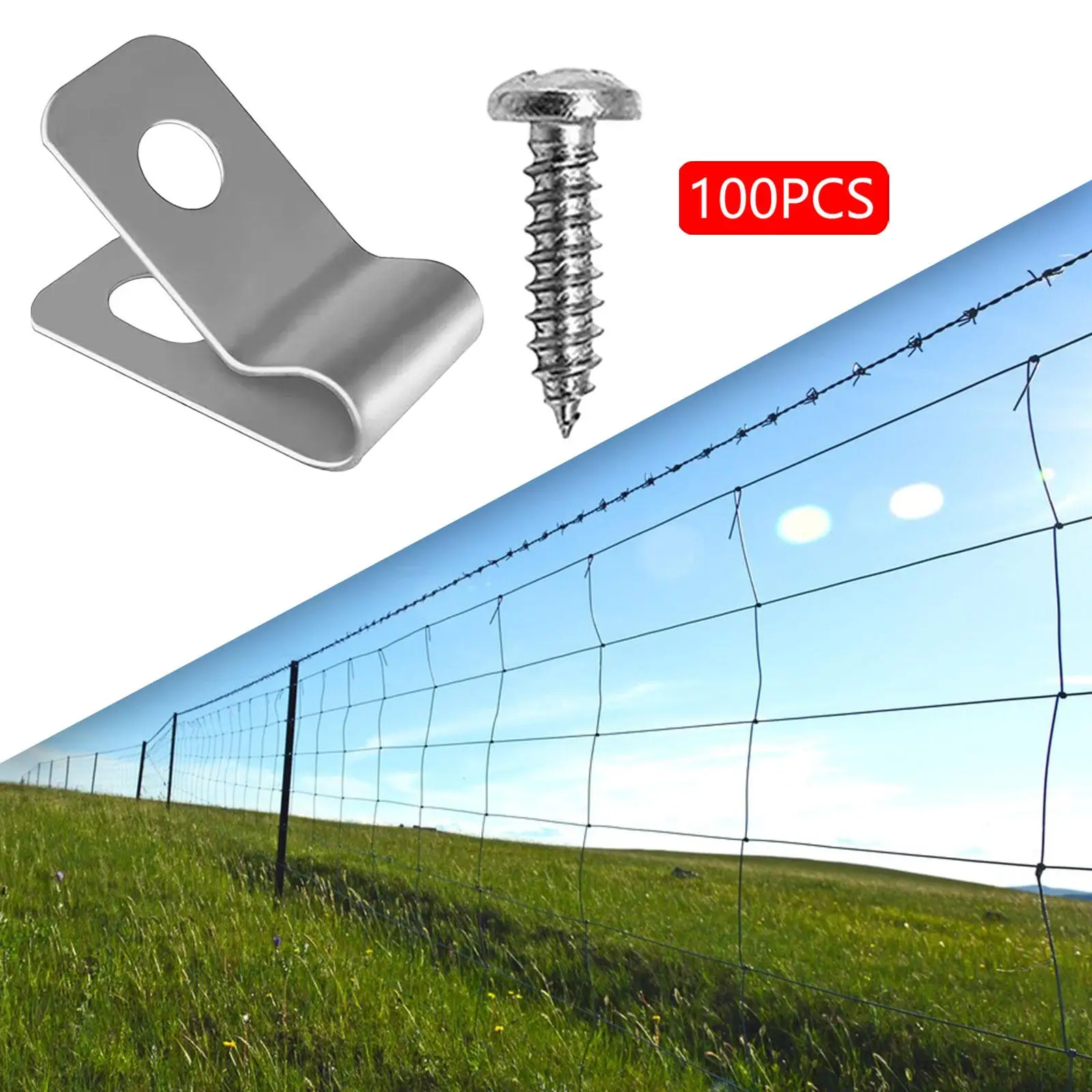 100x Fence Wire Clamps with Tightening Screws Versatile for Homes Offices Easily Install Welded Cable Fence Clamp Accessory