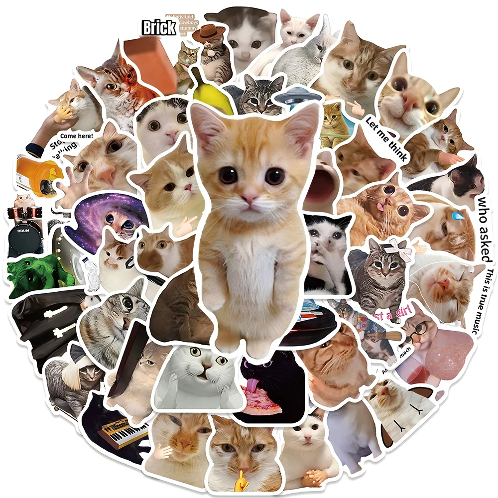 10/50/100/200 stücke Nette Tier Katze Aufkleber Kawaii Mädchen Kinder Lustige Kätzchen MEME Graffiti Aufkleber Spielzeug wasserdicht DIY Telefon Fall Fahrrad