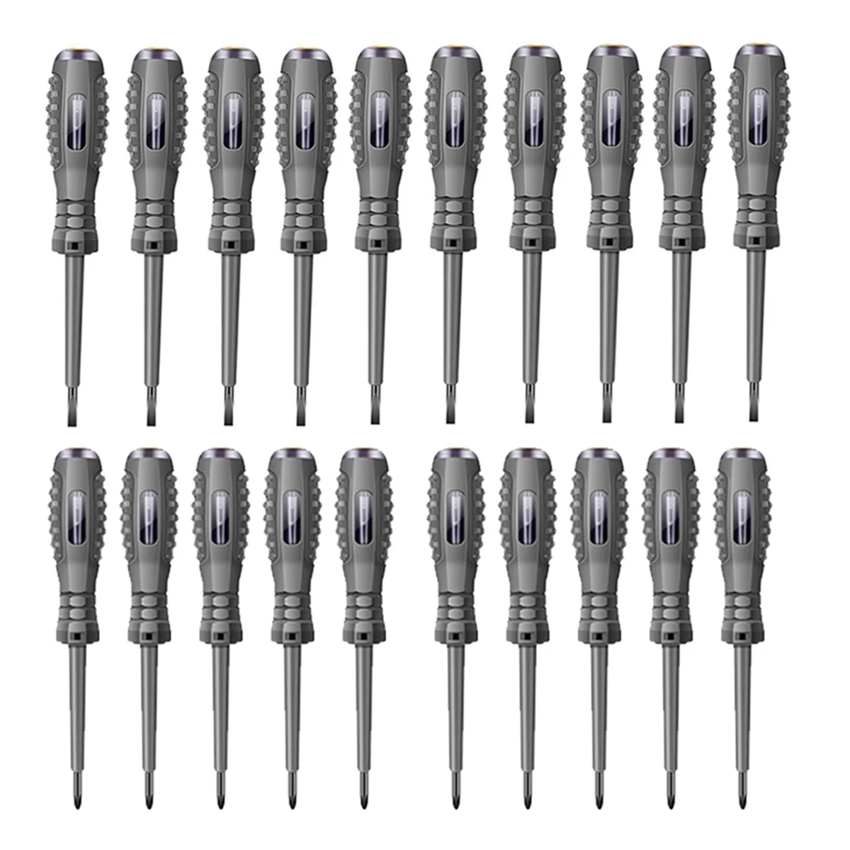 20PCS Straight/Cross Screwdrivers Indicator Meter Electric Pen Insulated Electrician Highlight Pocket Tester Pen Tools