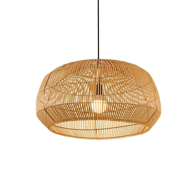 

Vintage Rattan Handmake Chinese Style Pendant Light Hanglamp Living Room Dining Room Restaurant Cafe Hanging Lamp E27 Suspension