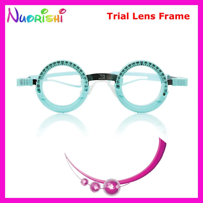 XD26 1pcs Light Weight Titanium and Al-mg Optometry Blue Trial Lens Frame Fixed PD 50mm to 72mm