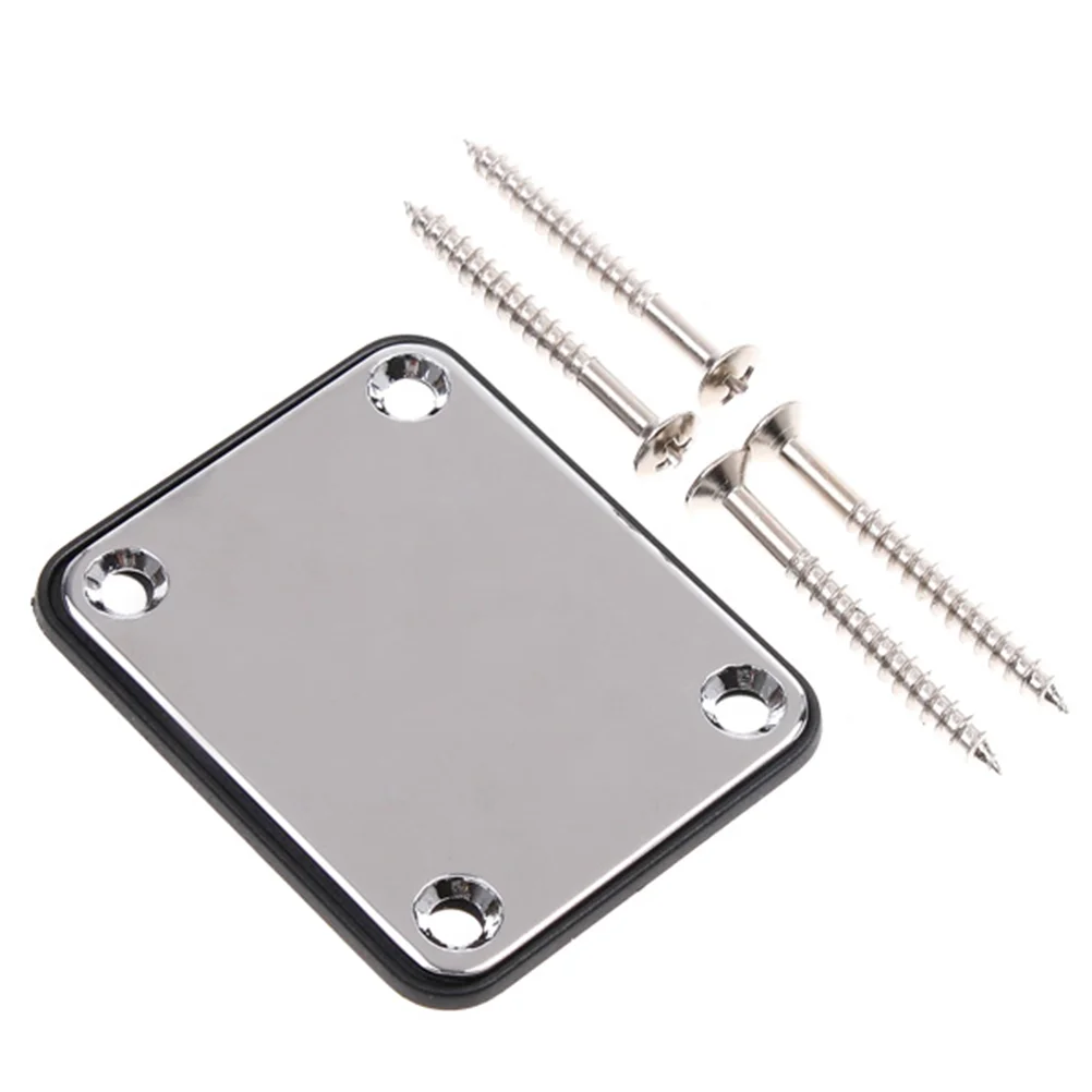 Chrome Electric Guitar Neck Plate Fix TL Electric Guitar Neck Joint Board Guitar Accessory Steel Plate With Screw